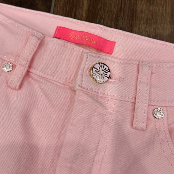 Lilly Pulitzer South Ocean High Rise Calla Lilly Fringe Bottom Jeans Size 4 - Picture 3 of 7